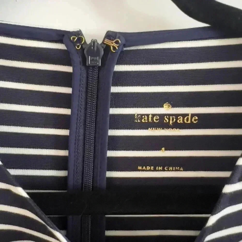 NWT Kate Spade Broome Street Stripe Ponte Dress – Size 4 - Picture 3 of 7